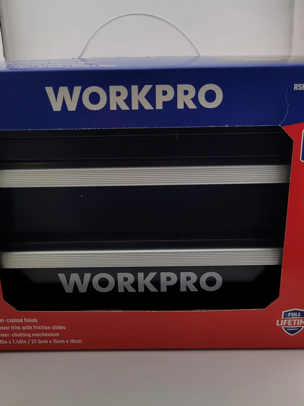 WORKPRO Storage Metal Tool Box Black Mini -2 Drawers Friction Slide Magnetic NEW